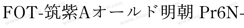 FOT-筑紫Aオールド明朝 Pr6N字体转换